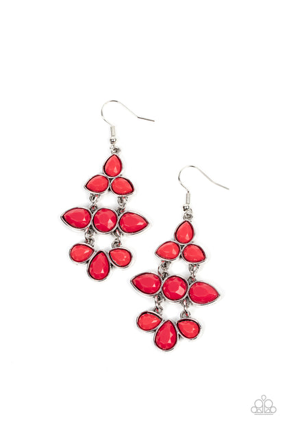 Paparazzi Bay Breezin' Red Fishhook Earrings - P5WH-RDXX-147XX