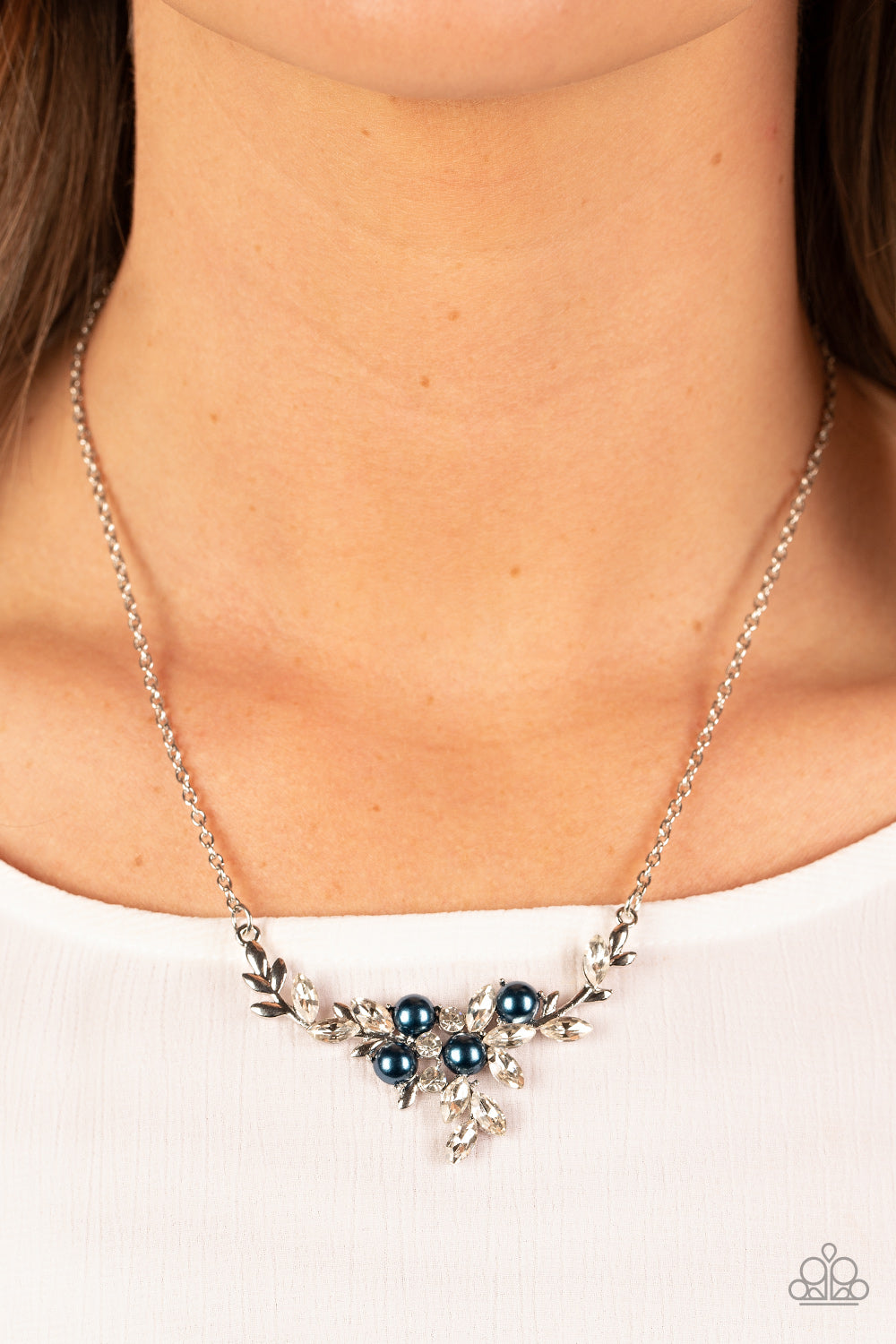 Paparazzi Because I'm The Bride Blue Short Necklace - P2RE-BLXX-371XX