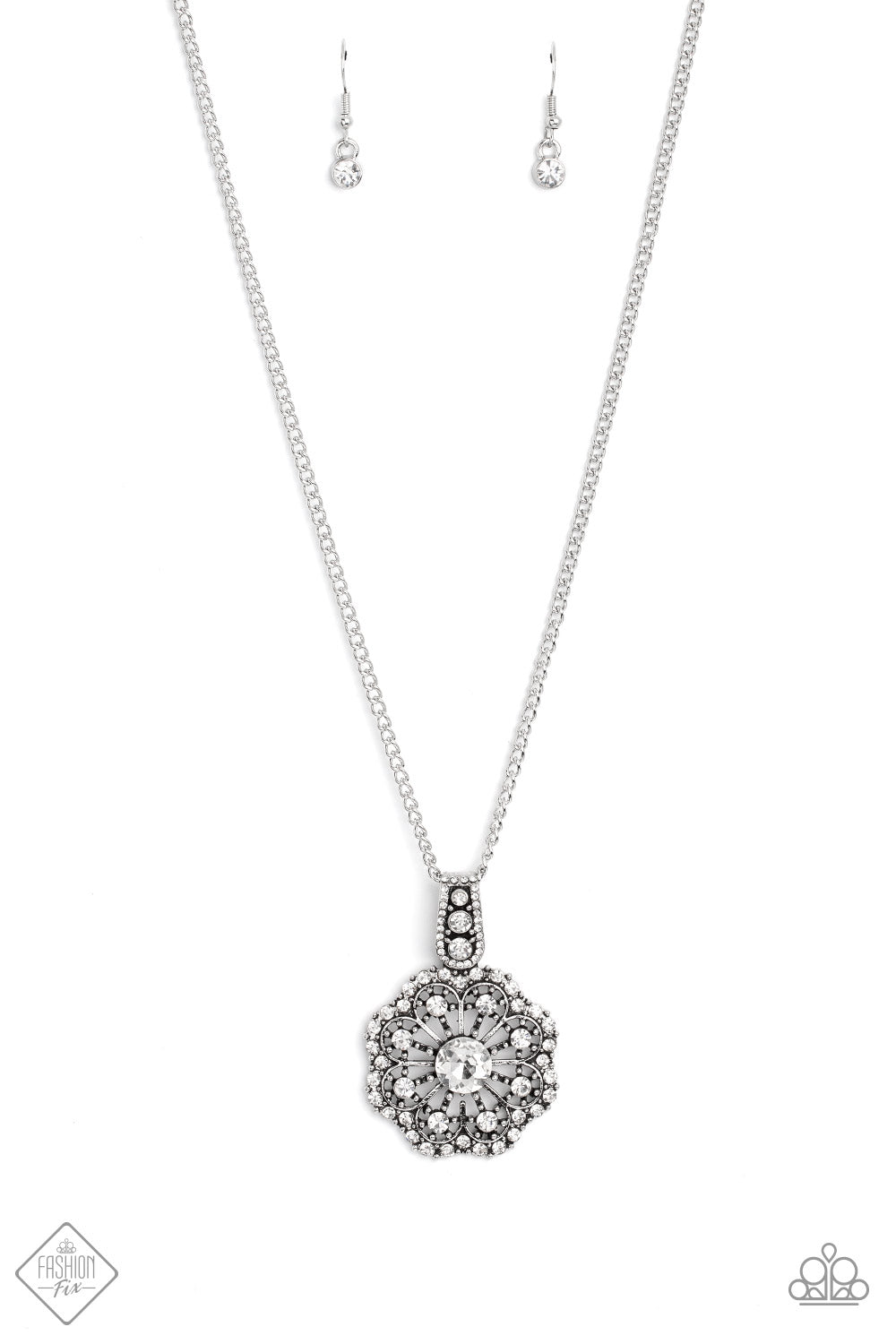 Paparazzi Bewitching Brilliance White Short Necklace - Fashion Fix Fiercely 5th Avenue January 2023 - FFA-0123 - P2RE-WTXX-633KQ
