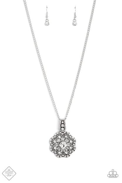 Paparazzi Bewitching Brilliance White Short Necklace - Fashion Fix Fiercely 5th Avenue January 2023 - FFA-0123 - P2RE-WTXX-633KQ