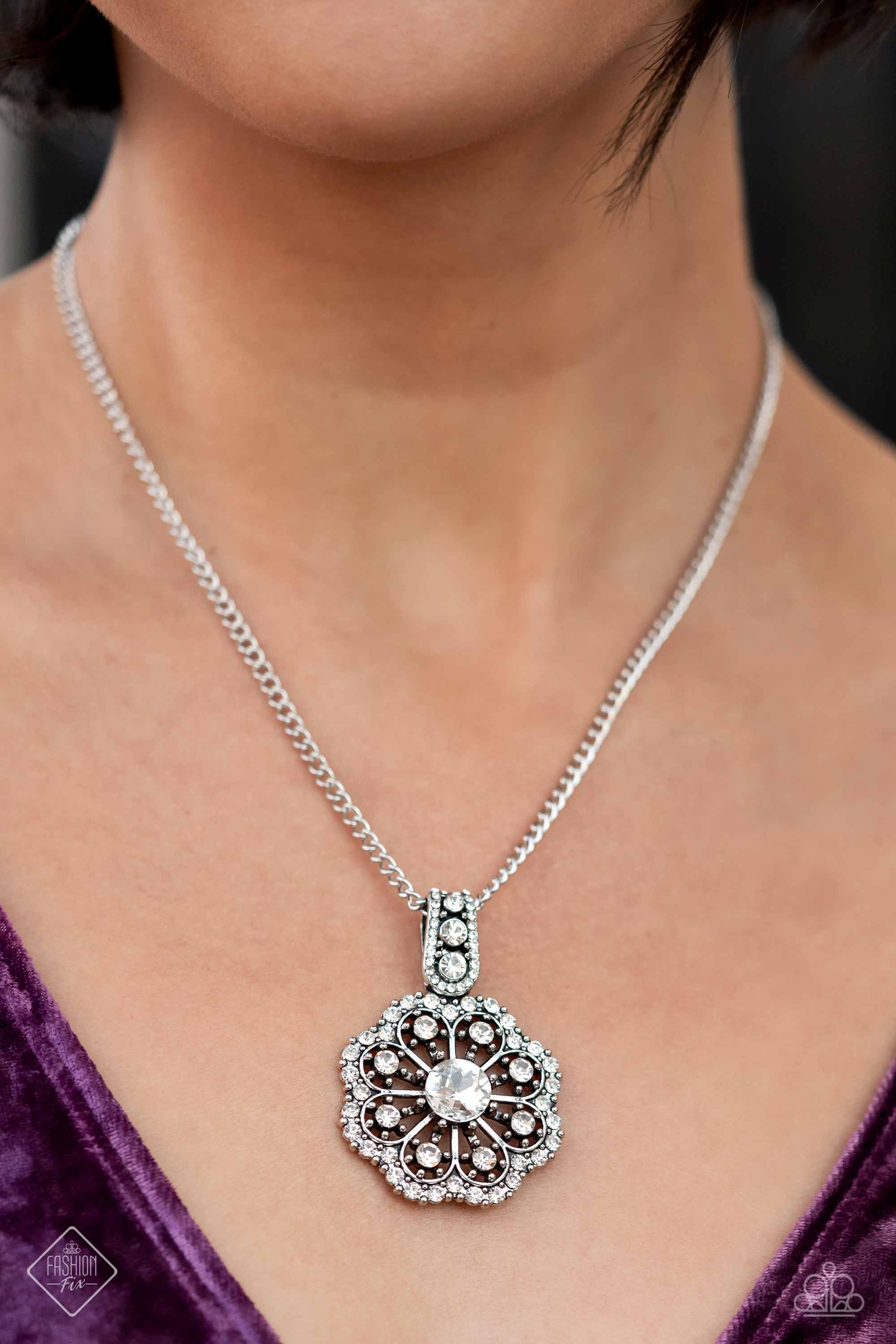 Paparazzi Bewitching Brilliance White Short Necklace - Fashion Fix Fiercely 5th Avenue January 2023 - FFA-0123 - P2RE-WTXX-633KQ
