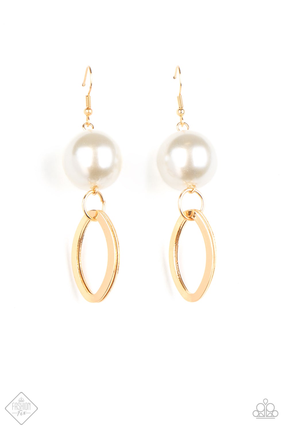 Paparazzi Big Spender Shimmer Gold Fishhook Earrings - Fashion Fix Fiercely 5th Avenue August 2020