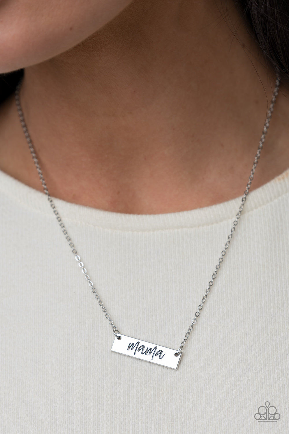 Paparazzi Blessed Mama Silver Short Necklace - P2WD-SVXX-263XX