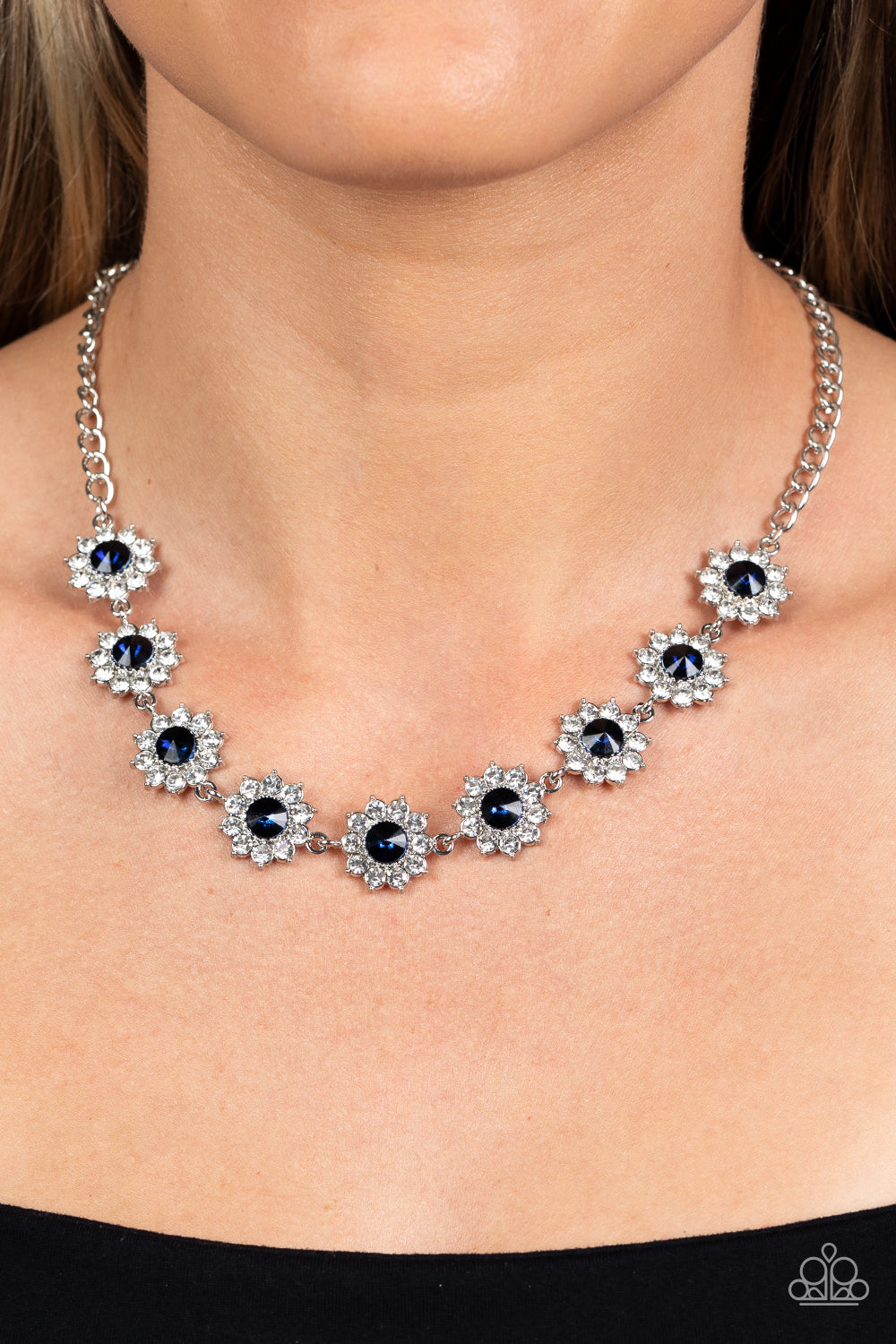 Paparazzi Blooming Brilliance Blue Short Necklace - P2ST-BLXX-208XX