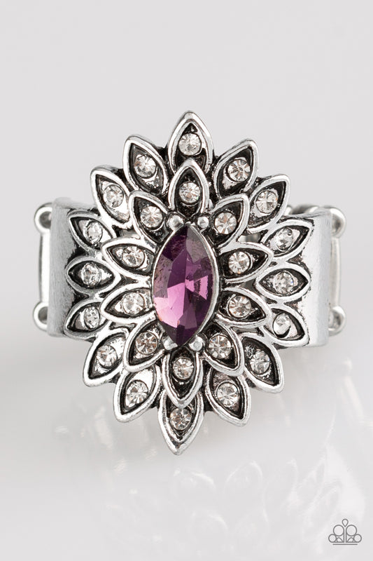 Paparazzi Blooming Fireworks Purple Ring