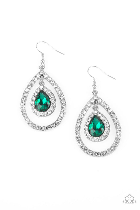 Paparazzi Blushing Bride Green Fishhook Earrings - P5RE-GRXX-154XX