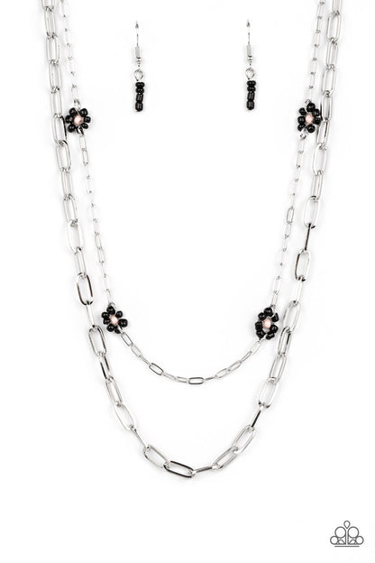 Paparazzi Bold Buds Black Short Necklace - P2DA-BKXX-175XX