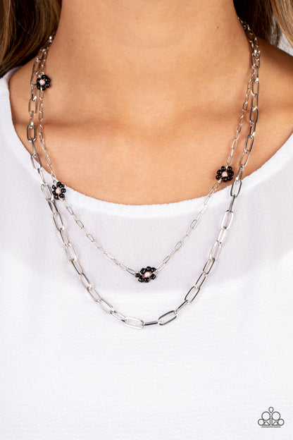 Paparazzi Bold Buds Black Short Necklace - P2DA-BKXX-175XX