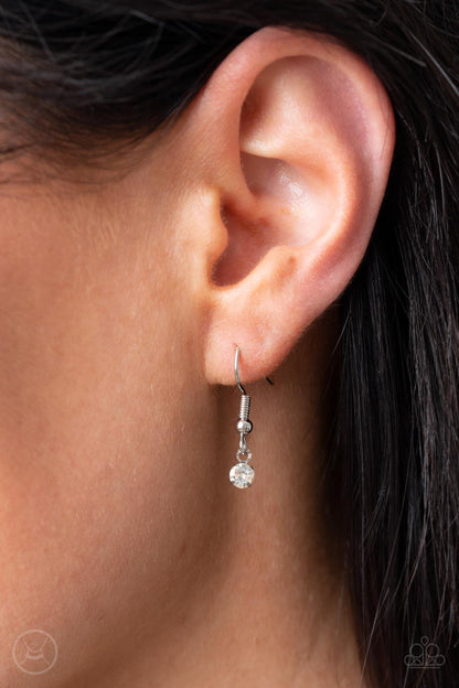 Paparazzi Bringing SPARKLE Back White Choker Necklace - P2CH-WTXX-049XX