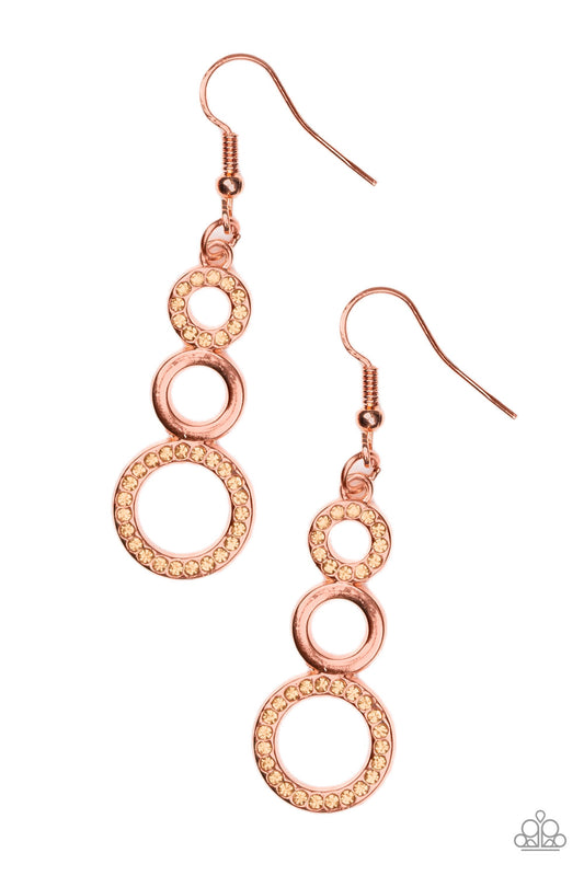Paparazzi Bubble Bustle Copper Fishhook Earrings