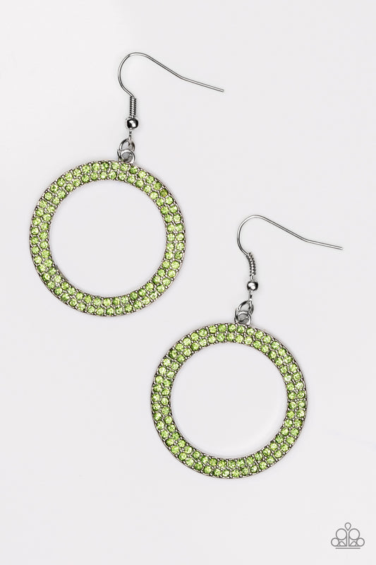 Paparazzi Bubbly Babe Green Fishhook Earrings - P5RE-GRXX-083XX