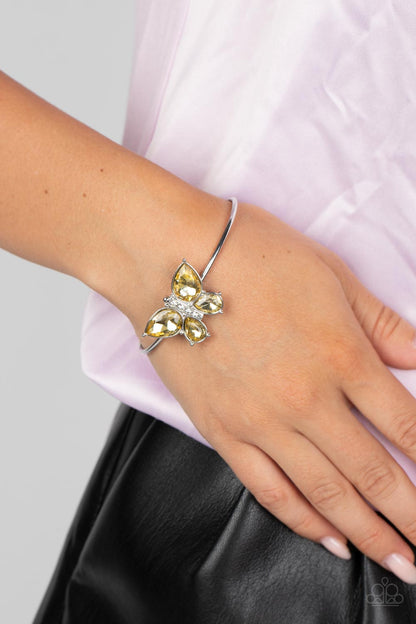 Paparazzi Butterfly Beatitude Yellow Cuff Bracelet - P9RE-YWXX-031GS