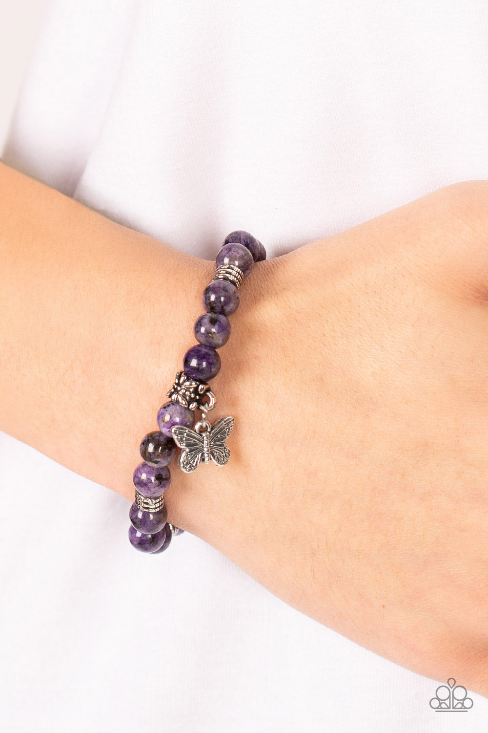 Paparazzi Butterfly Nirvana Purple Stretch Bracelet - P9SE-URPR-109XX