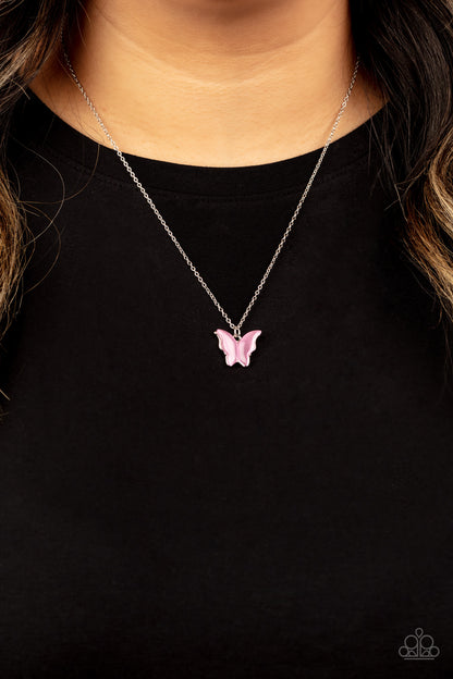 Paparazzi Butterfly Prairies Pink Short Necklace