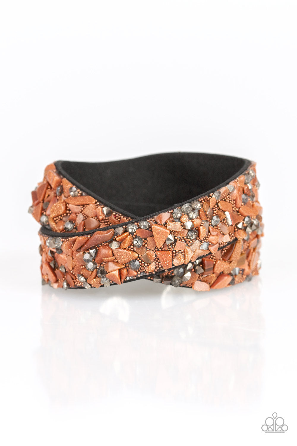 Paparazzi Crush Hour Brown Double Wrap Snap Bracelet - P9DI-URBN-074XX