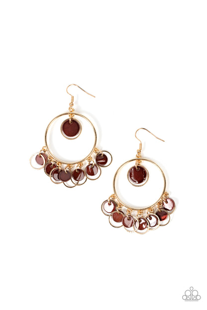 Paparazzi Cabana Charm Brown Fishhook Earrings - P5WH-BNXX-118XX