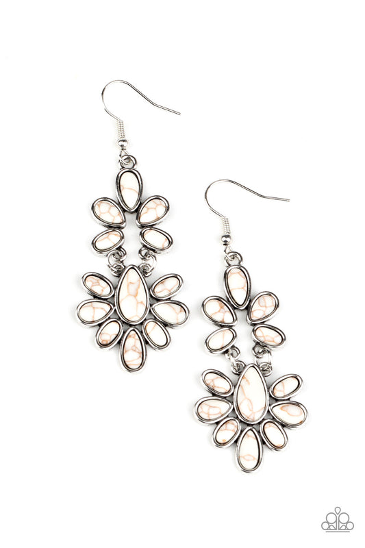 Paparazzi Cactus Cruise White Fishhook Earrings - P5SE-WTXX-105XX