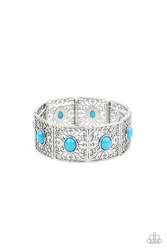 Paparazzi Cakewalk Dancing Blue Stretch Bracelet