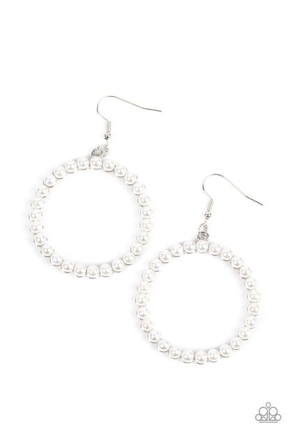 Paparazzi Can I Get A Hallelujah White Fishhook Earrings - P5RE-WTXX-568XX