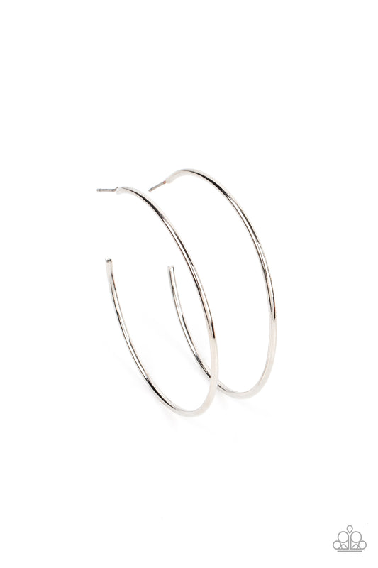 Paparazzi Can I Get a HOOP HOOP Silver Post Hoop Earrings - P5HO-SVXX-315XX