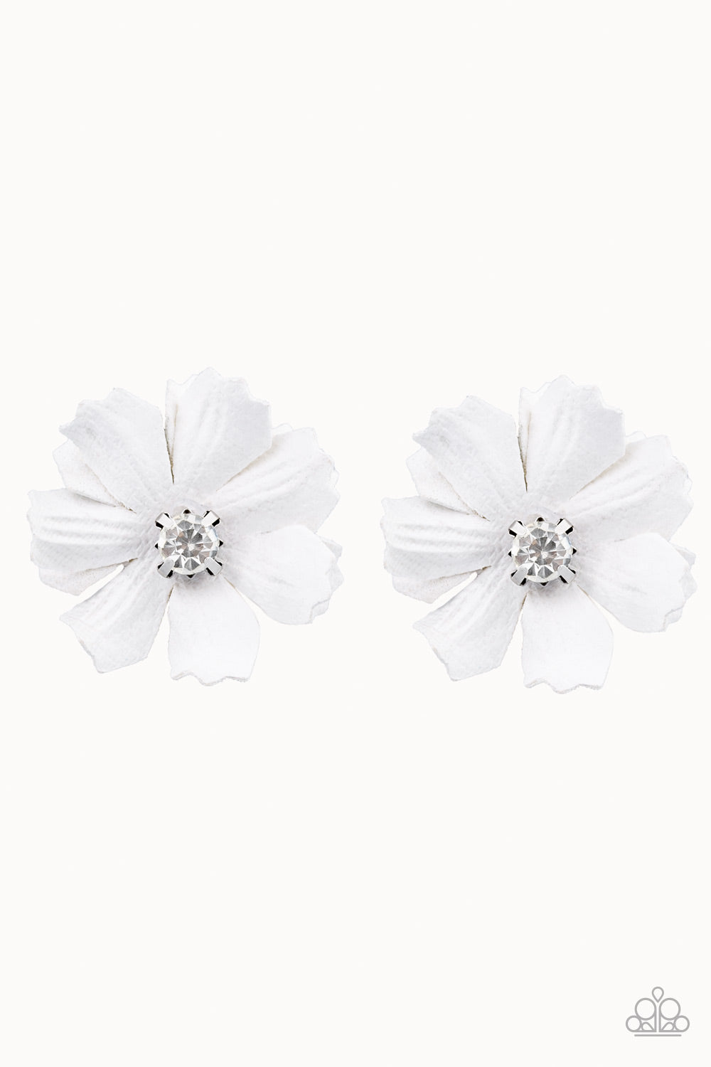 Paparazzi Candid Carnations White Hairbow Duo