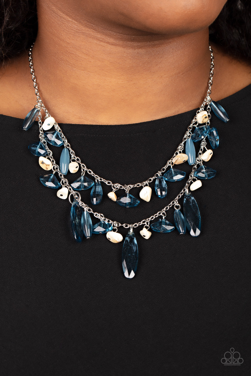 Paparazzi Candlelit Cabana Blue Short Necklace - P2WH-BLXX-439XX