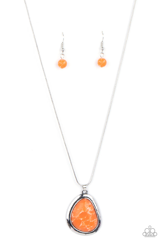 Paparazzi Canyon Oasis Orange Short Necklace - P2SE-OGXX-251XX
