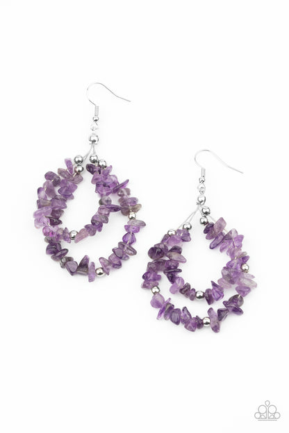 Paparazzi Canyon Rock Art Purple Fishhook Earrings - P5SE-PRXX-069XX