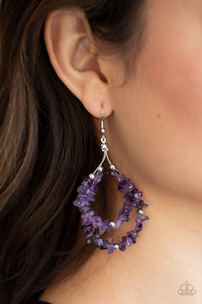 Paparazzi Canyon Rock Art Purple Fishhook Earrings - P5SE-PRXX-069XX