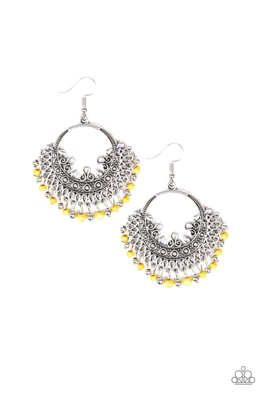 Paparazzi Canyonlands Celebration Yellow Stone Fishhook Earrings