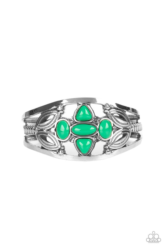 Paparazzi Caribbean Cabana Green Cuff Bracelet- P9WH-GRXX-194XX