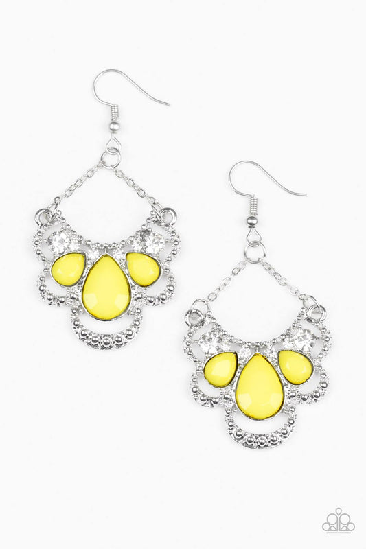 Paparazzi Caribbean Royalty Yellow Fishhook Earrings