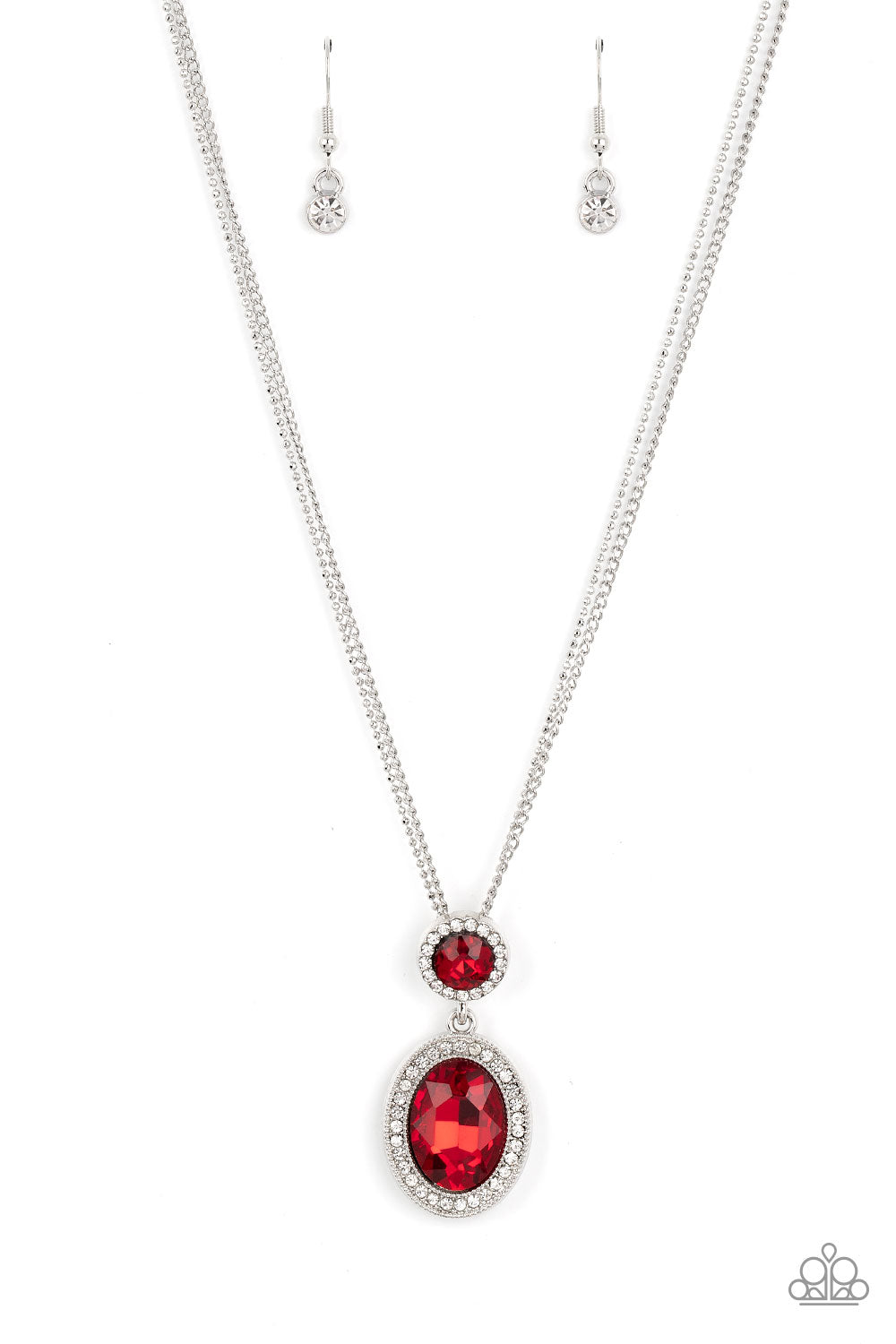 Paparazzi Castle Diamonds Red Short Necklace - P2DA-RDXX-098XX