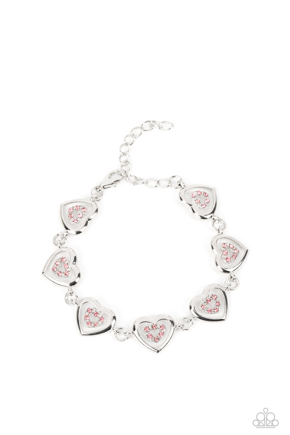 Paparazzi Catching Feelings Pink Clasp Bracelet - P9RE-PKXX-302XX