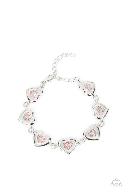 Paparazzi Catching Feelings Pink Clasp Bracelet - P9RE-PKXX-302XX