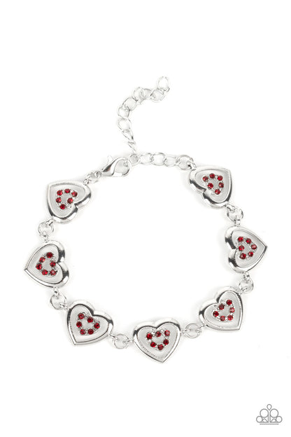 Paparazzi Catching Feelings Red Clasp Bracelet - P9RE-RDXX-153XX