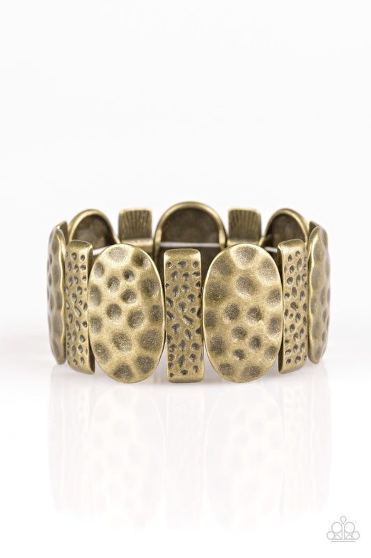 Paparazzi Cave Cache Brass Stretch Bracelet - P9TR-BRXX-061XX