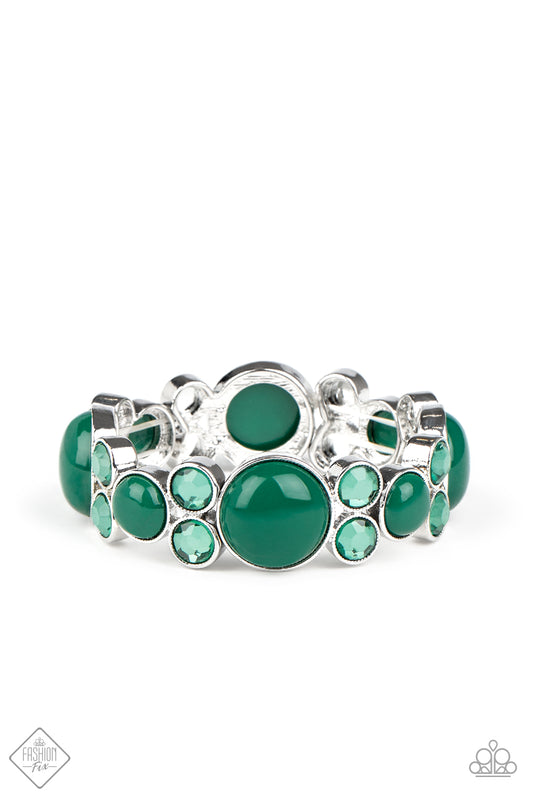 Paparazzi Celestial Escape Green Stretch Bracelet - Fashion Fix Glimpses Of Malibu September 2020 - P9WH-GRXX-159VF