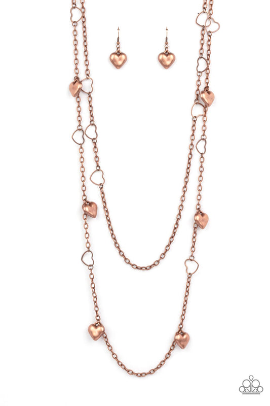 Paparazzi Chicly Cupid Copper Long Necklace - P2WH-CPXX-174XX