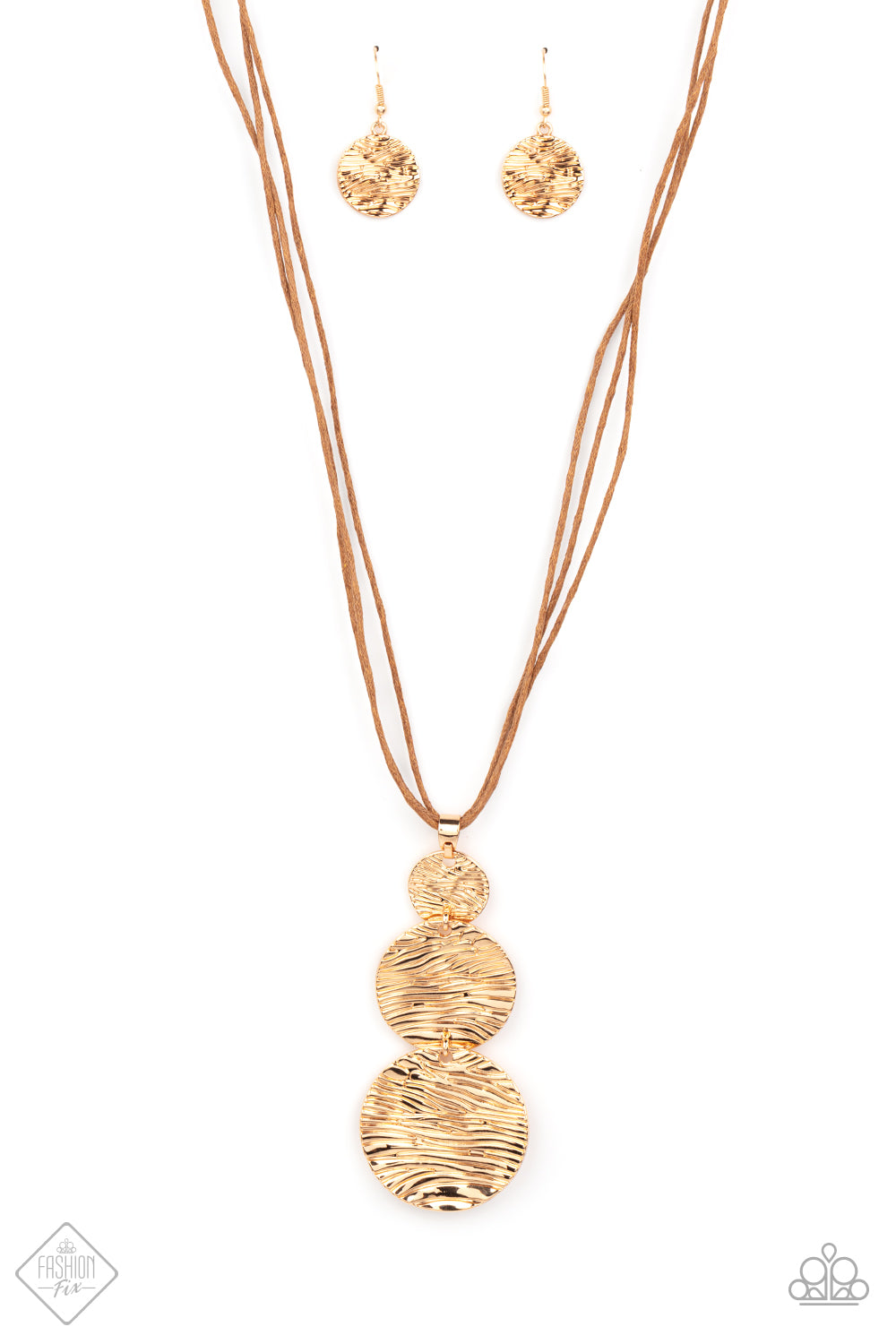 Paparazzi Circulating Shimmer Gold Long Necklace - Fashion Fix Sunset Sightings September 2021