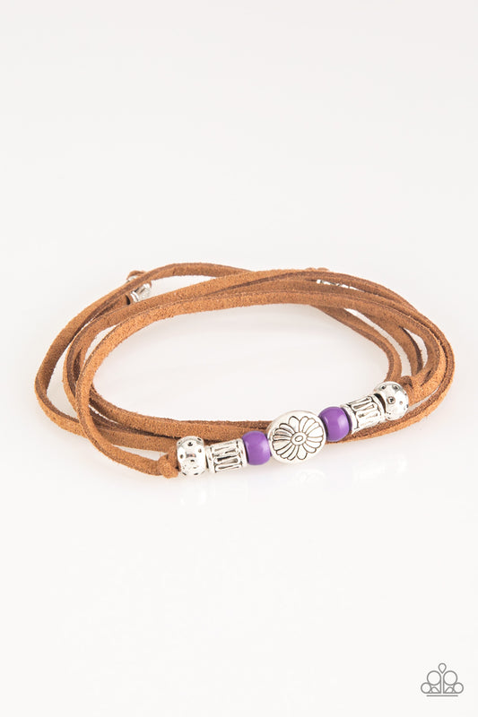 Paparazzi Clear A Path Purple Bracelet - P9UR-PRXX-099XX