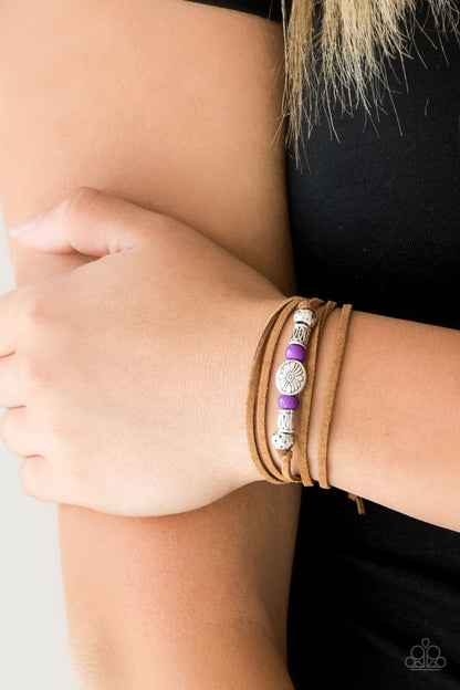 Paparazzi Clear A Path Purple Bracelet - P9UR-PRXX-099XX