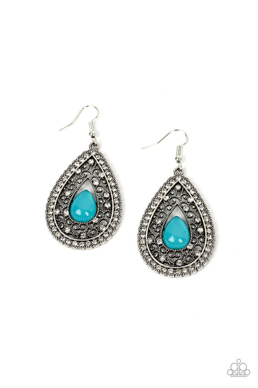 Paparazzi Cloud Nine Couture Blue Fishhook Earrings - P5WH-BLXX-261XX