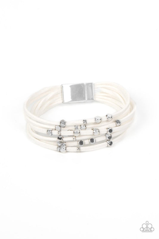 Paparazzi Clustered Constellations White Magnet Bracelet - P9SE-WTXX-252XX