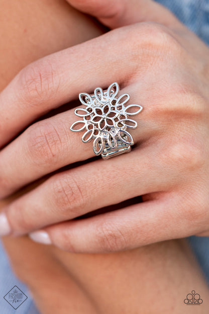 Paparazzi Coastal Chic Silver Ring - Fashion Fix Glimpses of Malibu October 2022