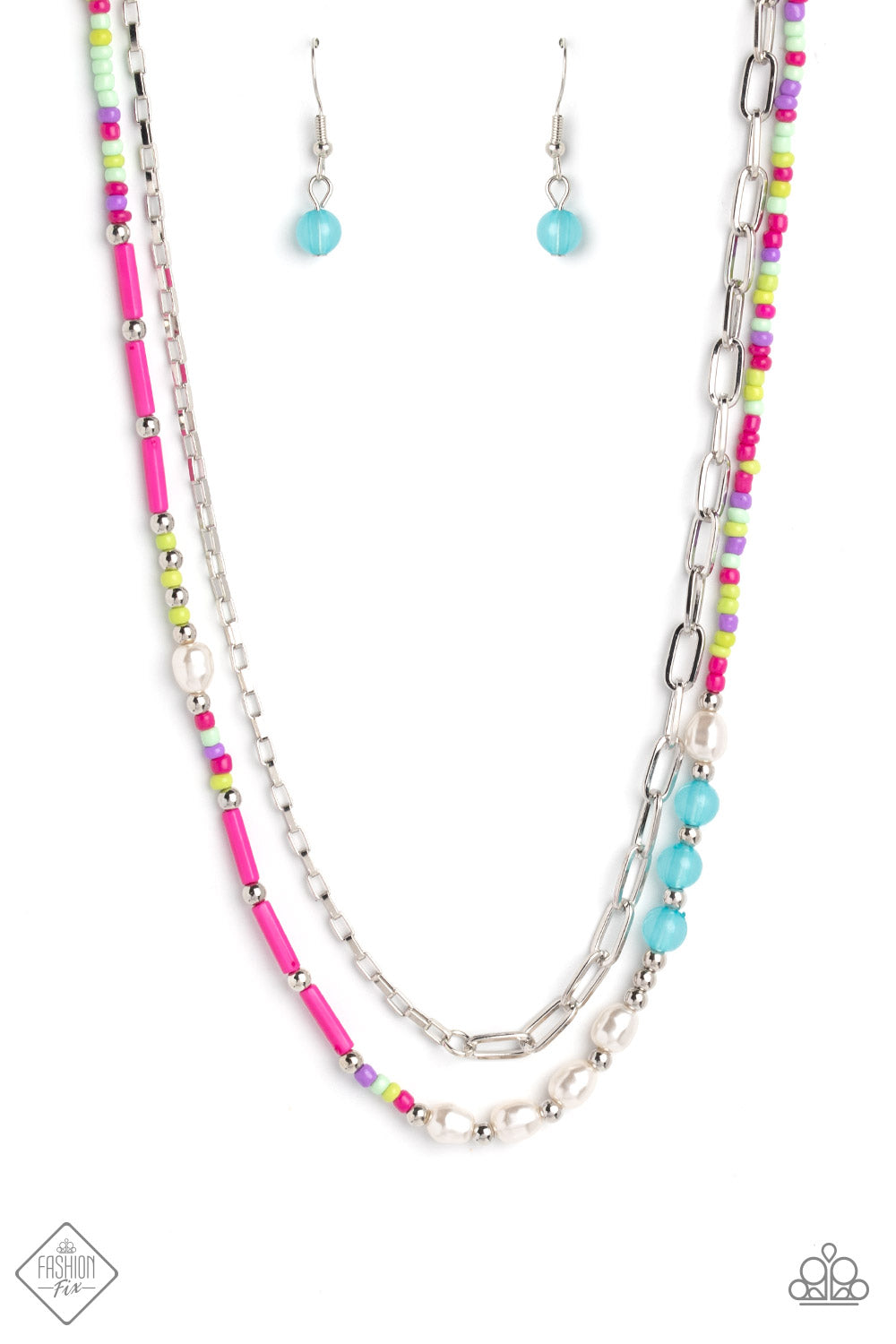 Paparazzi Coastal Composition Pink Short Necklace - P2DA-PKXX-175KI