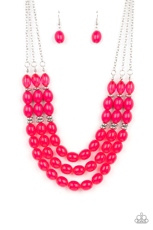 Paparazzi Coastal Cruise Pink Short Necklace - P2WH-PKXX-457FM