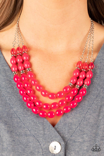 Paparazzi Coastal Cruise Pink Short Necklace - P2WH-PKXX-457FM