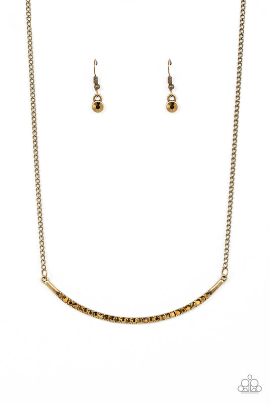 Paparazzi Collar Poppin Sparkle Brass Short Necklace - P2DA-BRXX-136XX