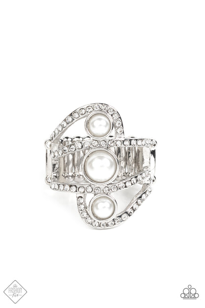 Paparazzi Color Me Envious White Ring - Fashion Fix Fiercely 5th Avenue January 2022